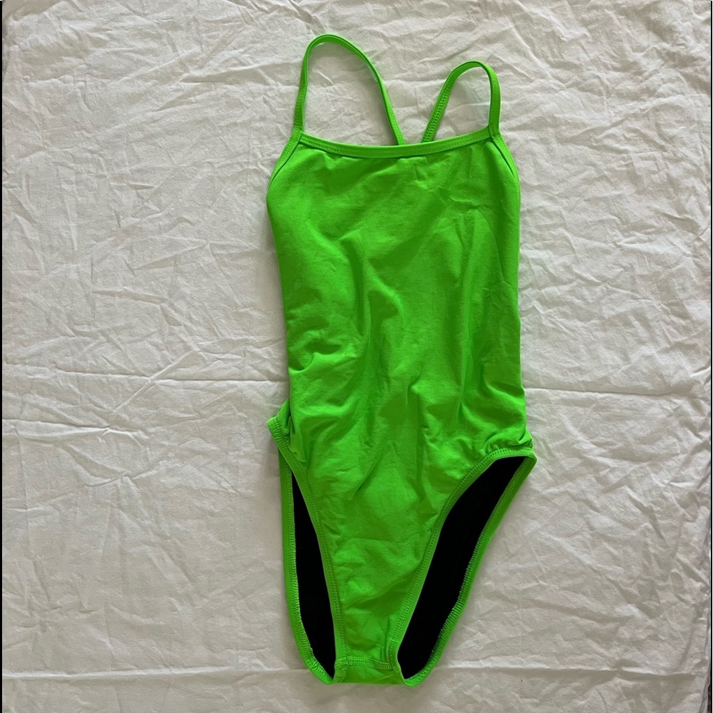 Bright green fixed back Jolyn bathing suit • “Brandon” Style • Size 26